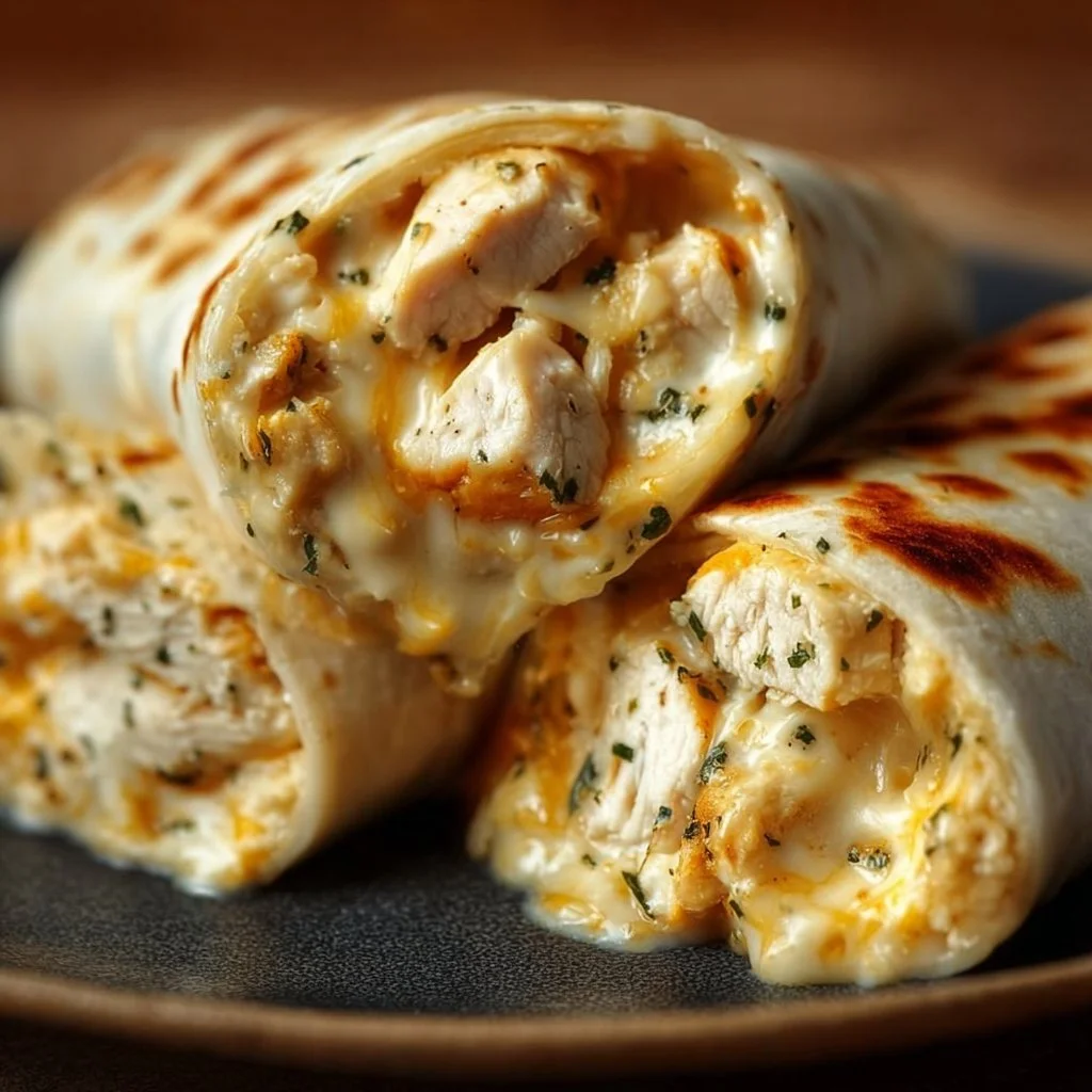 Cheesy Chicken Garlic Wraps