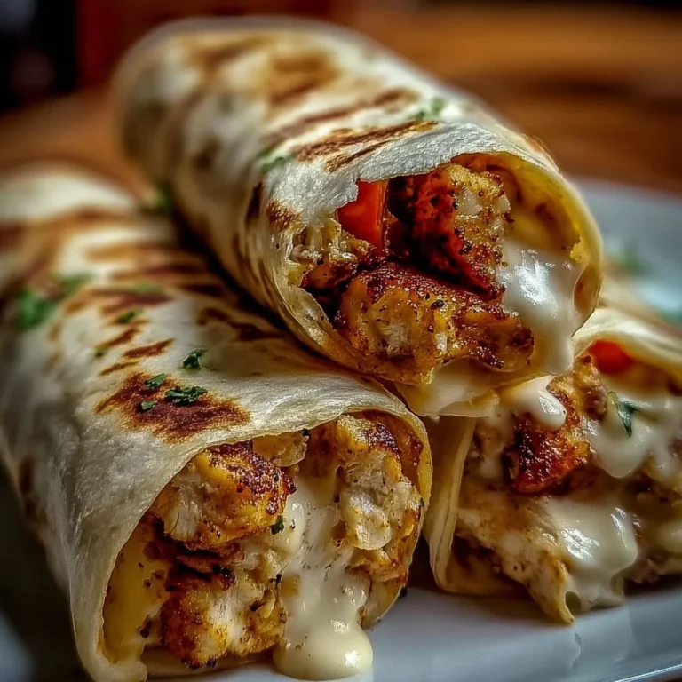 Cheesy Garlic Chicken Wraps served on a plate with fresh herbs