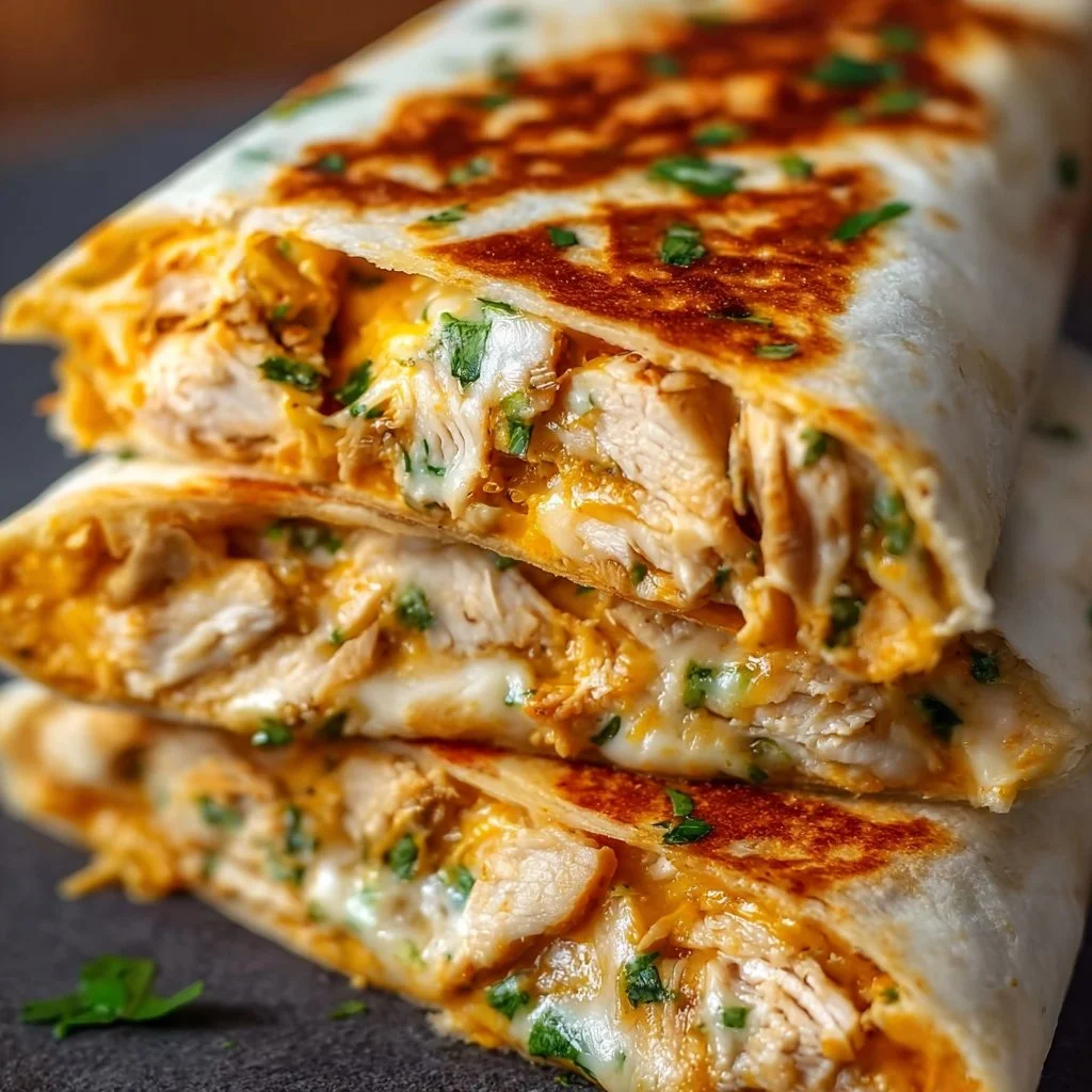 Cheesy Garlic Chicken Wraps
