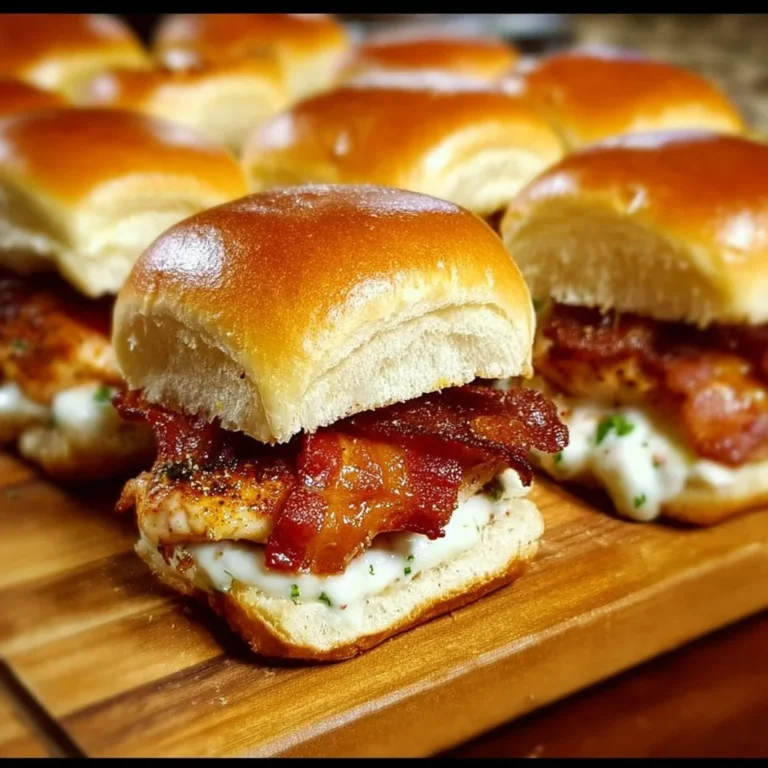 Delicious Chicken Bacon Ranch Sliders served on a platter