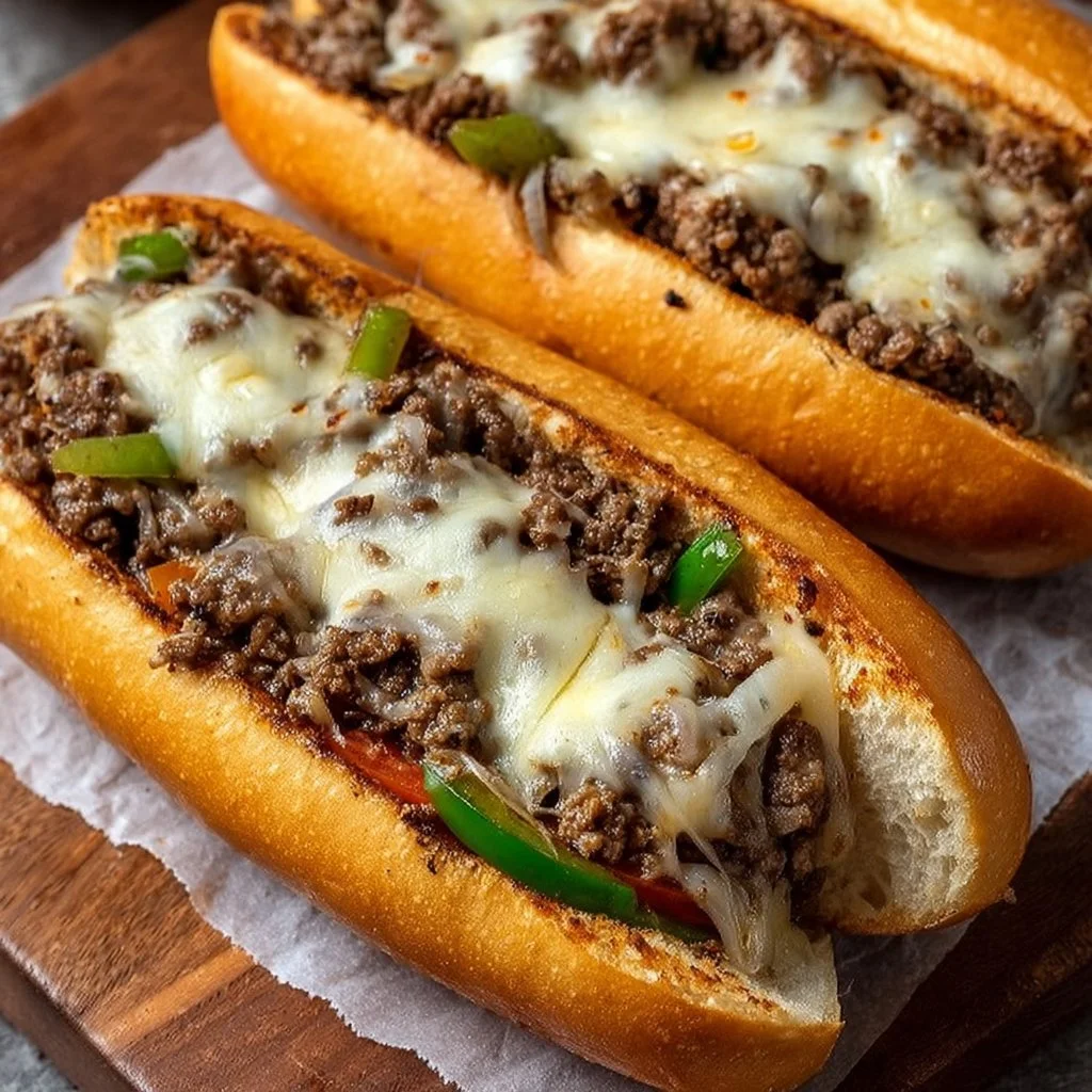 Ground Beef Philly Cheesesteaks