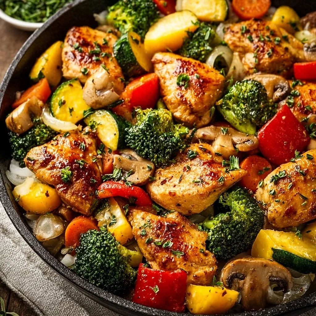 Healthy Chicken and Vegetables Skillet