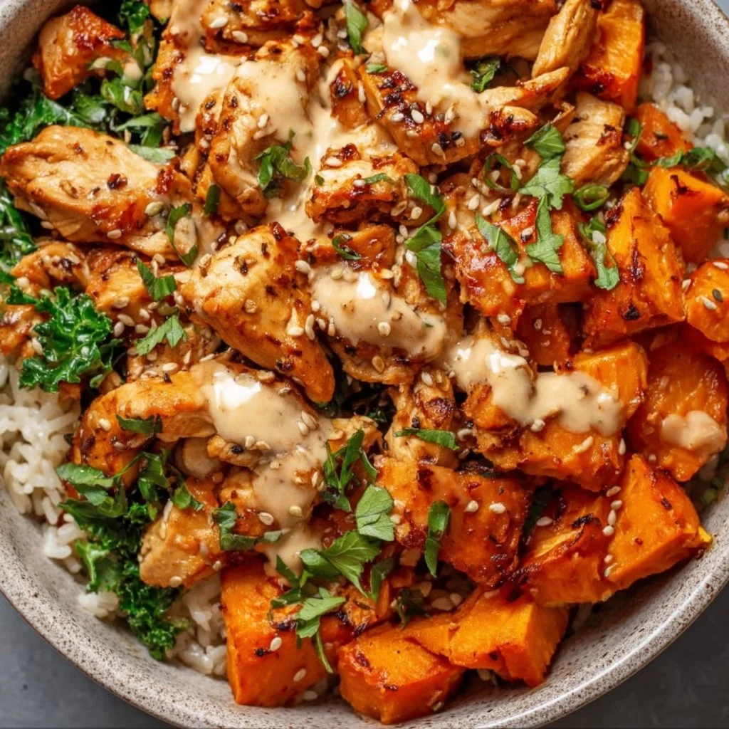 Healthy Chicken & Sweet Potato Rice Bowl