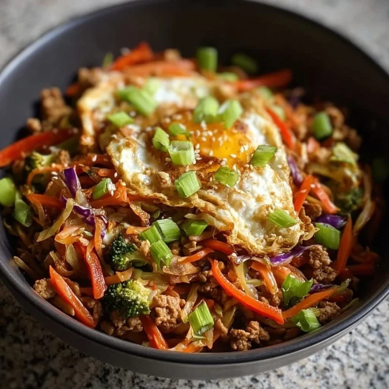 High protein egg roll bowl with vegetables and protein-rich ingredients