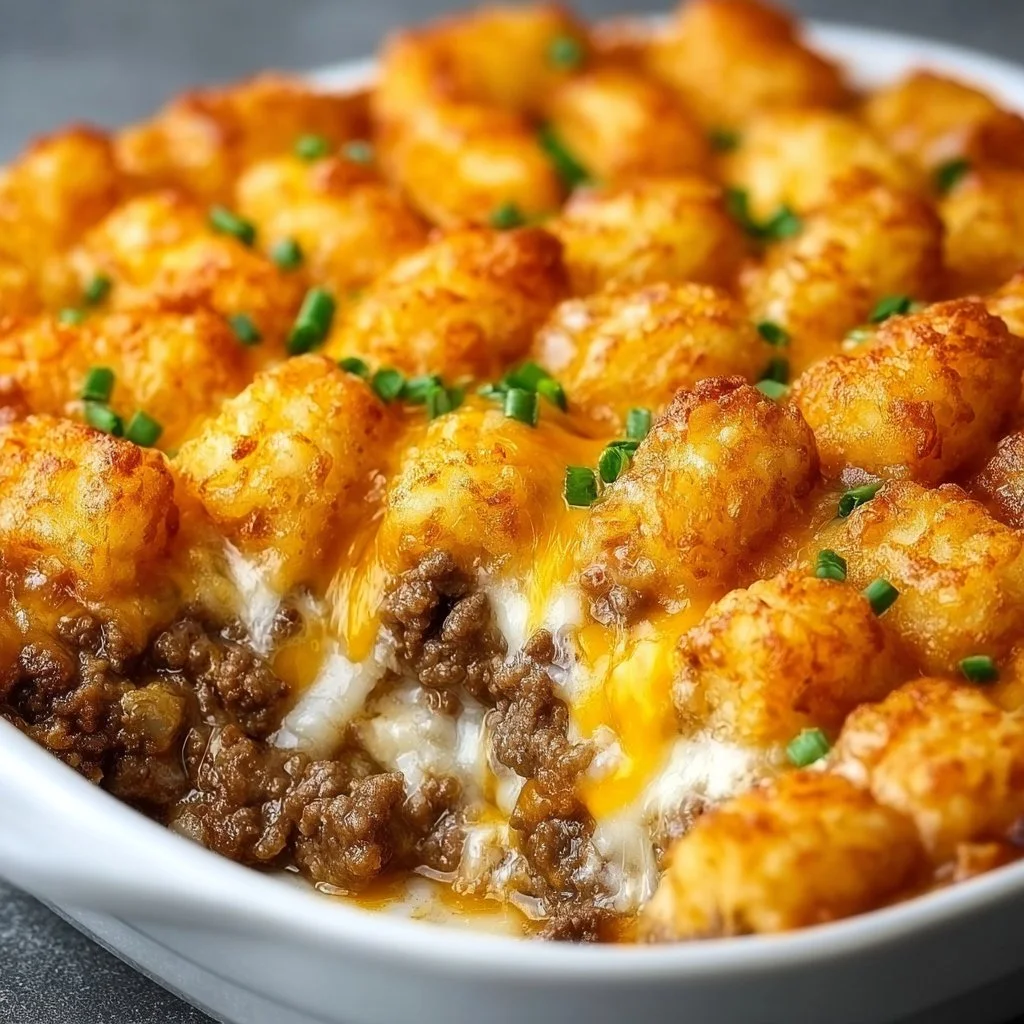 Tater Tot Casserole with Ground Beef
