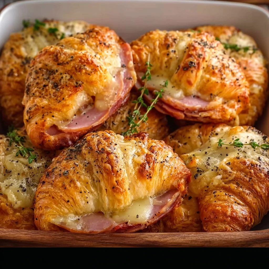 Baked Ham and Cheese Croissants