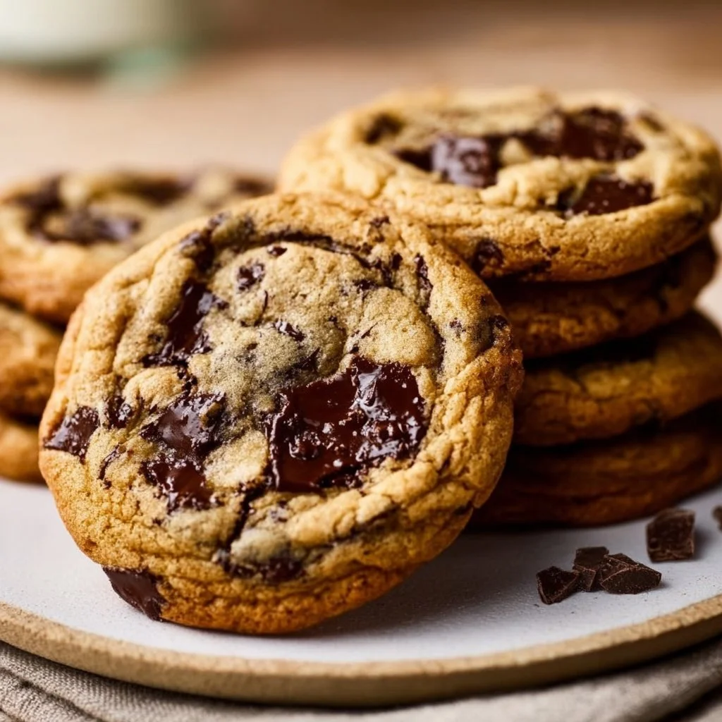 Delicious homemade chocolate chip cookies on a baking tray
