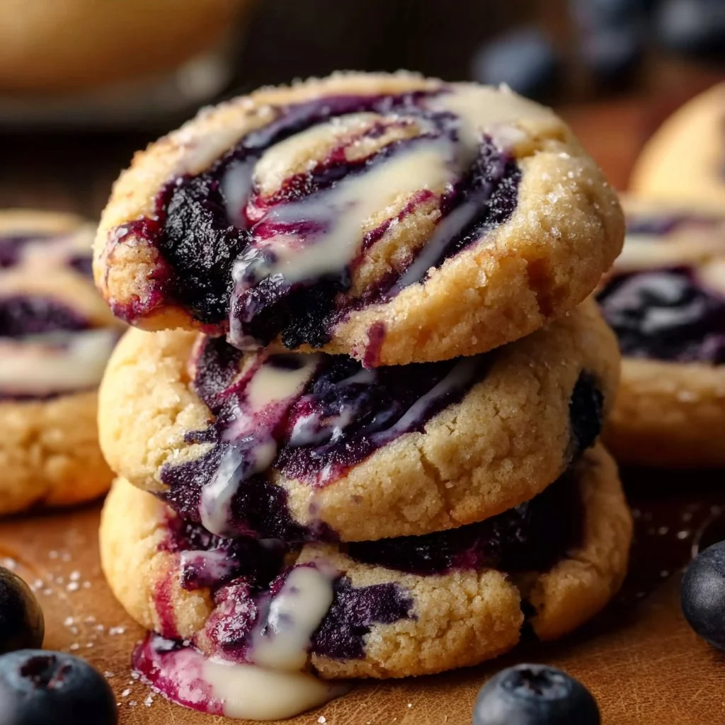 Blueberry Cheesecake Swirl Cookies