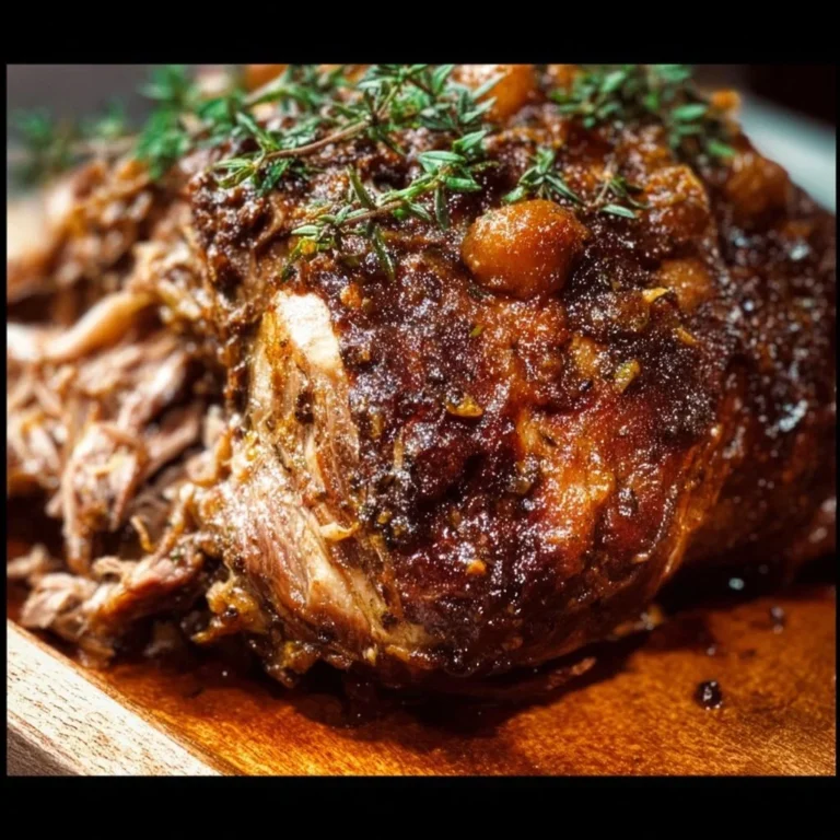 Bone-In Slow Roast Leg of Lamb prepared with herbs and spices