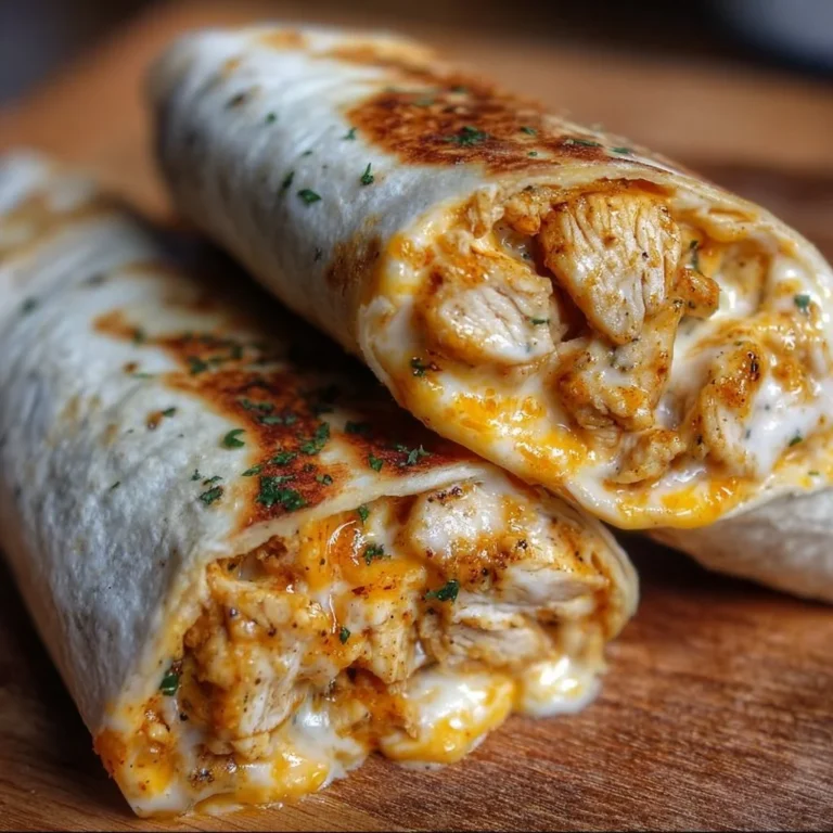 Delicious cheesy garlic chicken wraps ready to be enjoyed