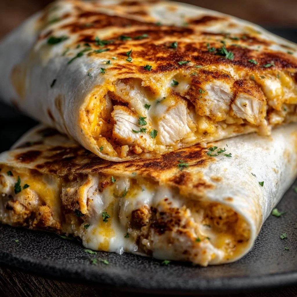 Cheesy Garlic Chicken Wraps