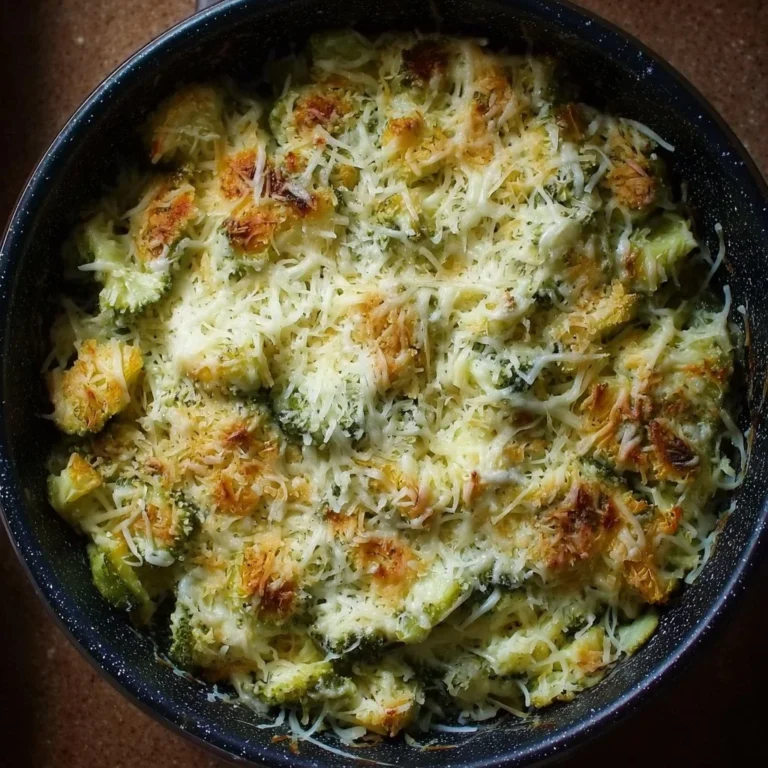 Delicious cheesy vegetable side dish served in a bowl