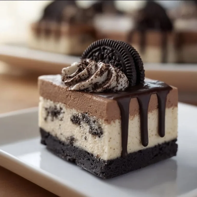 Delicious Chocolate Oreo Cheesecake topped with crushed Oreos