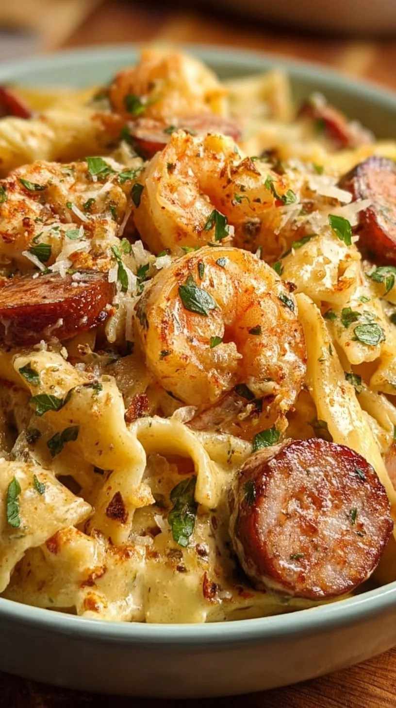 Creamy Cajun Shrimp and Sausage Pasta