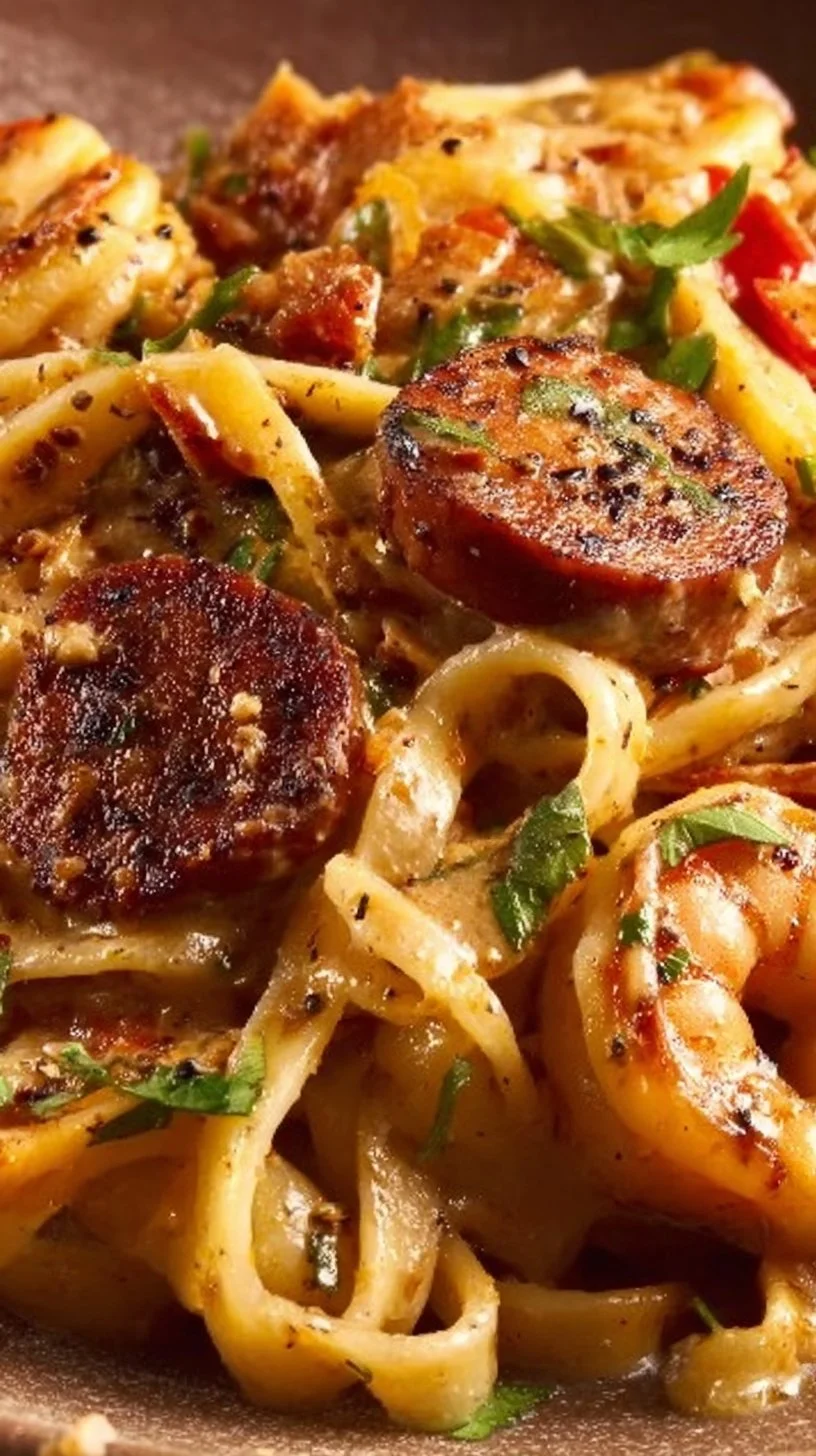 Creamy Cajun Shrimp Pasta with Sausage