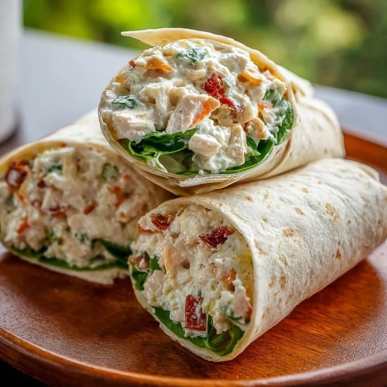 Creamy chicken salad wrap with fresh ingredients and spices