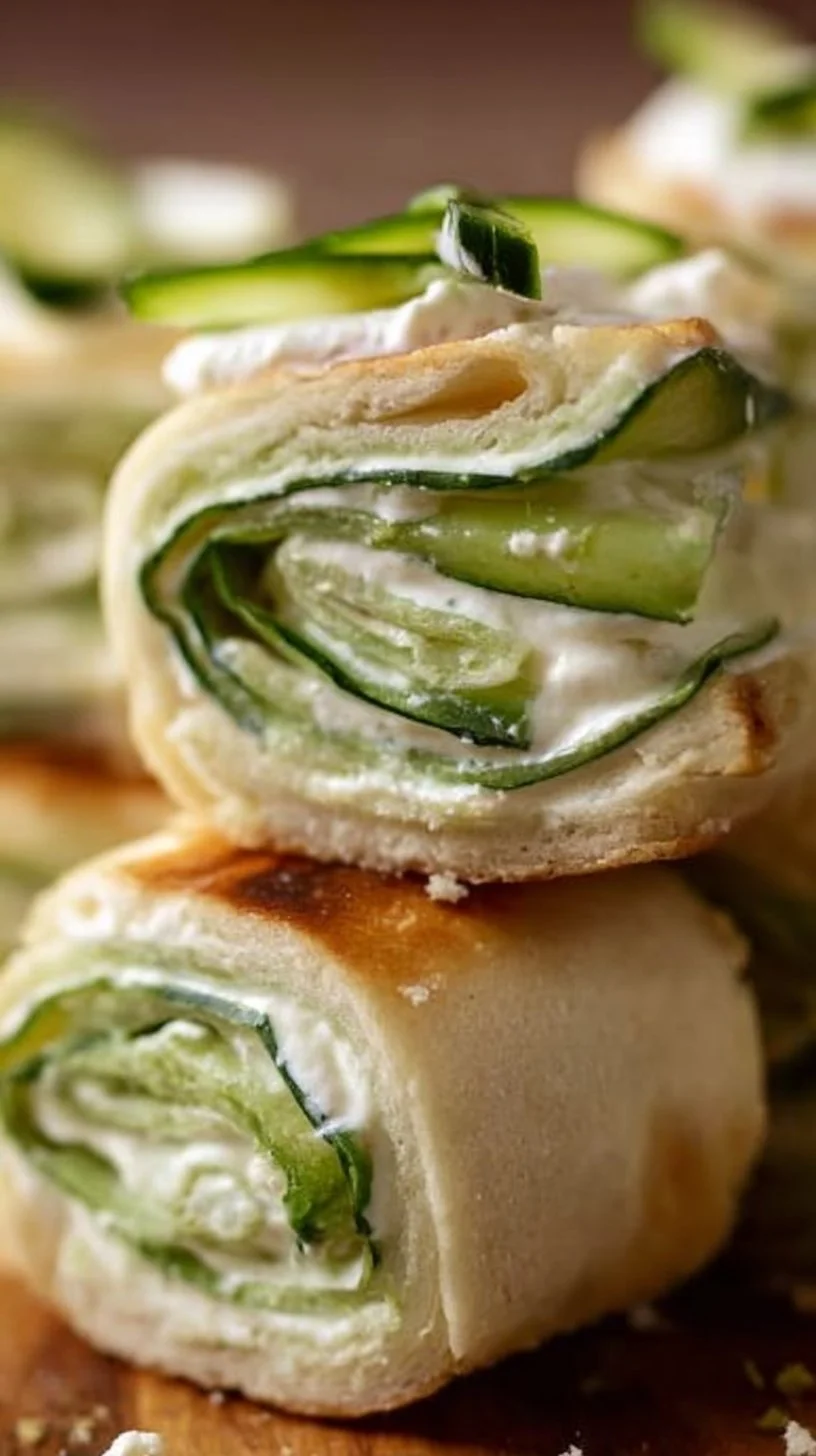 Cucumber and Cream Cheese Sandwich Rolls