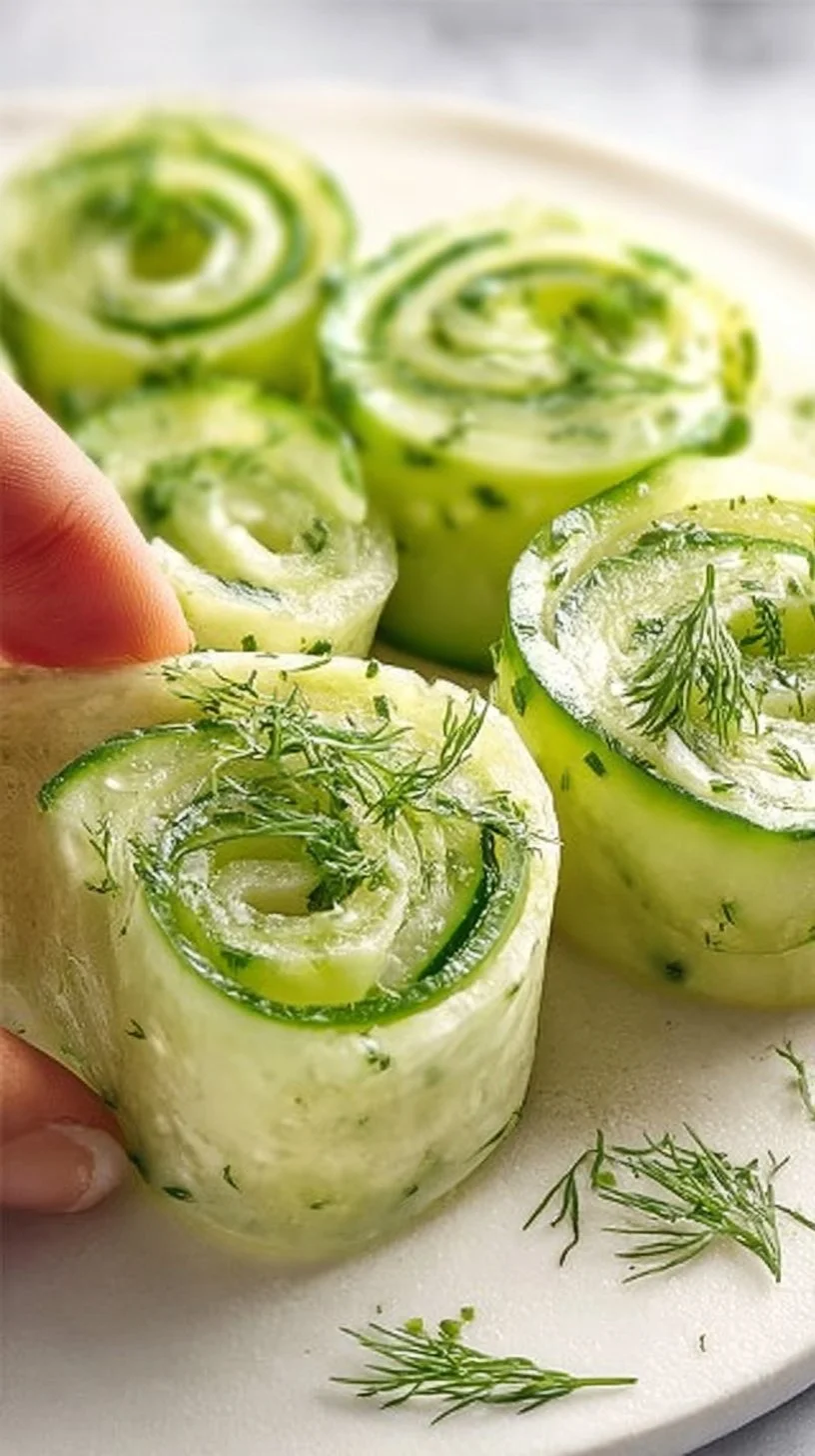 Cucumber Dill Pinwheels served on a platter as an appetizer
