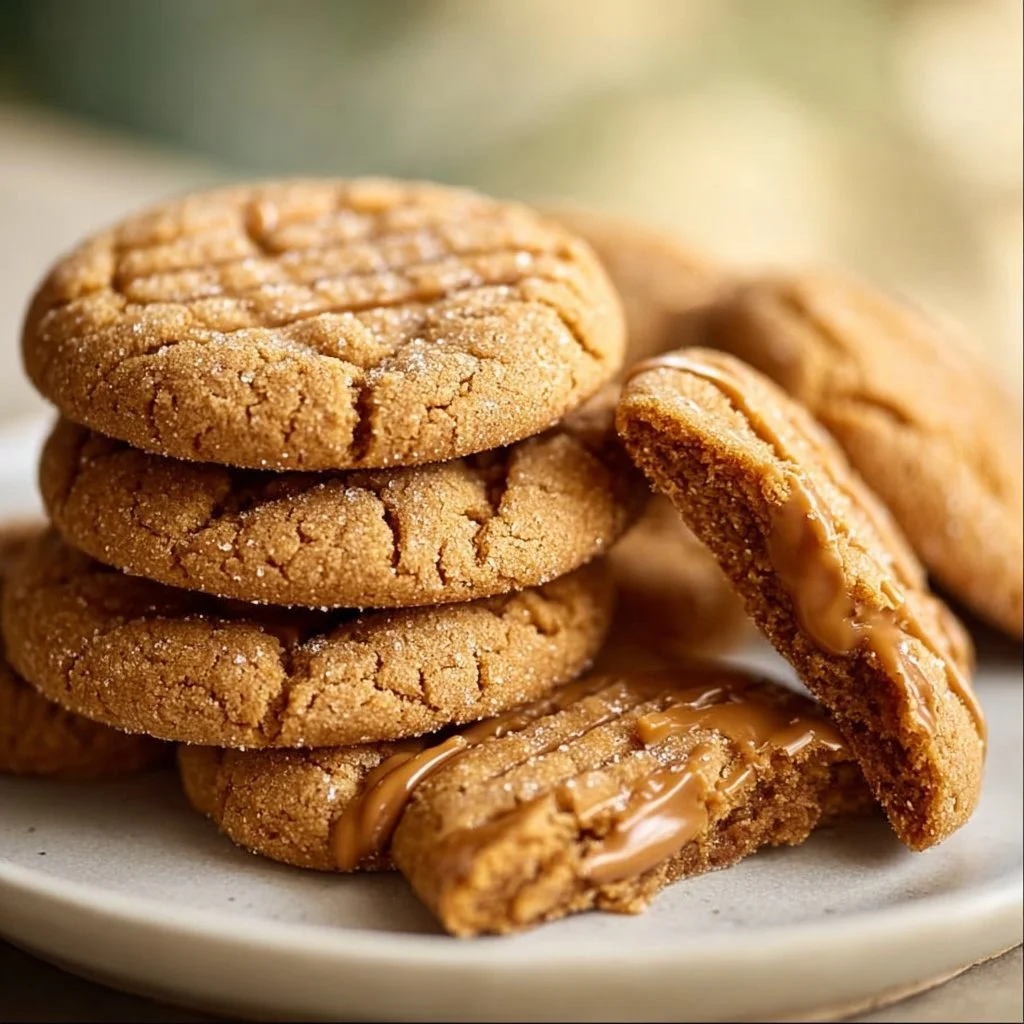 Delicious homemade Biscoff cookie butter cookies on a baking tray
