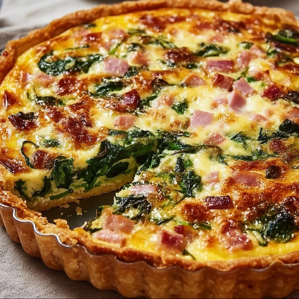 Easter Ham and Spinach Quiche