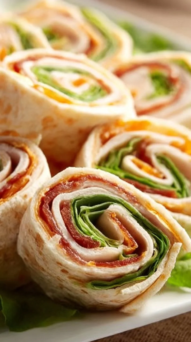 Delicious easy turkey roll ups served on a plate