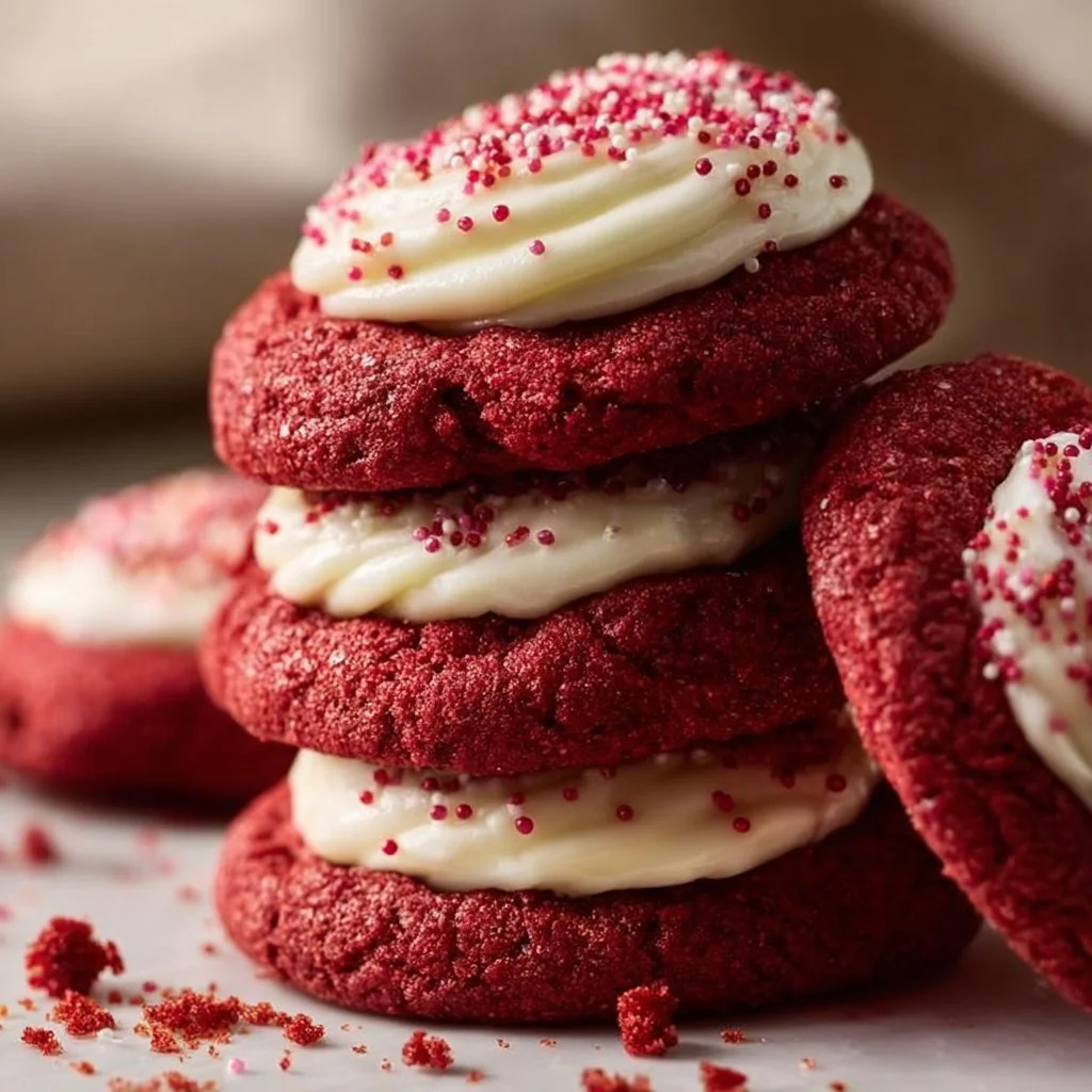 Frosted Red Velvet Cookies