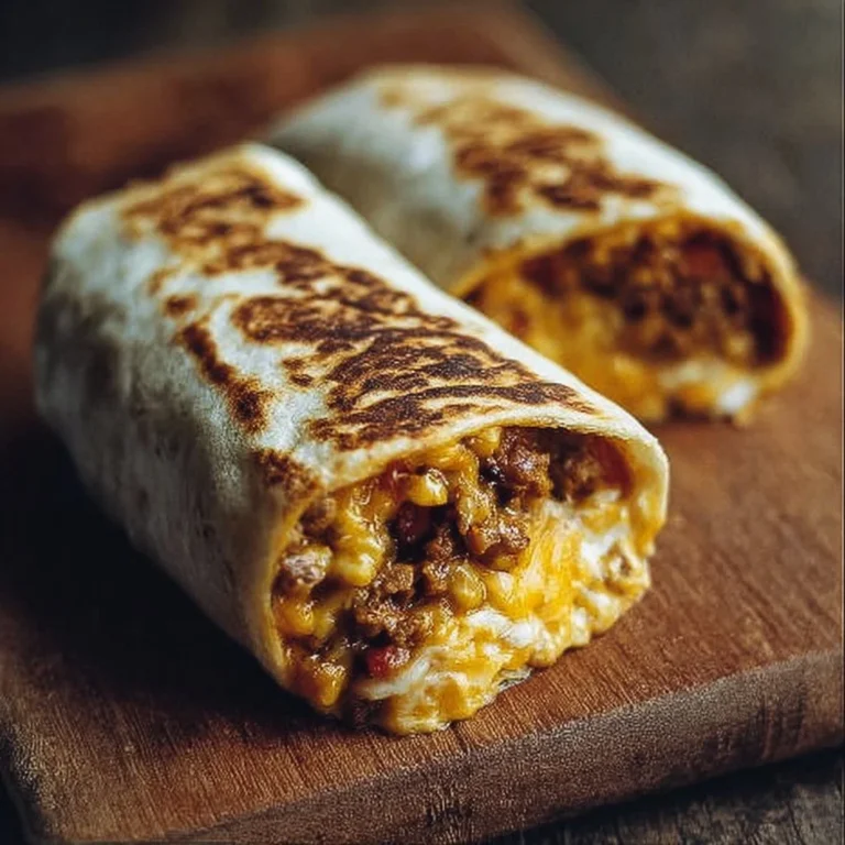 Delicious grilled cheese burrito filled with melted cheese and savory ingredients
