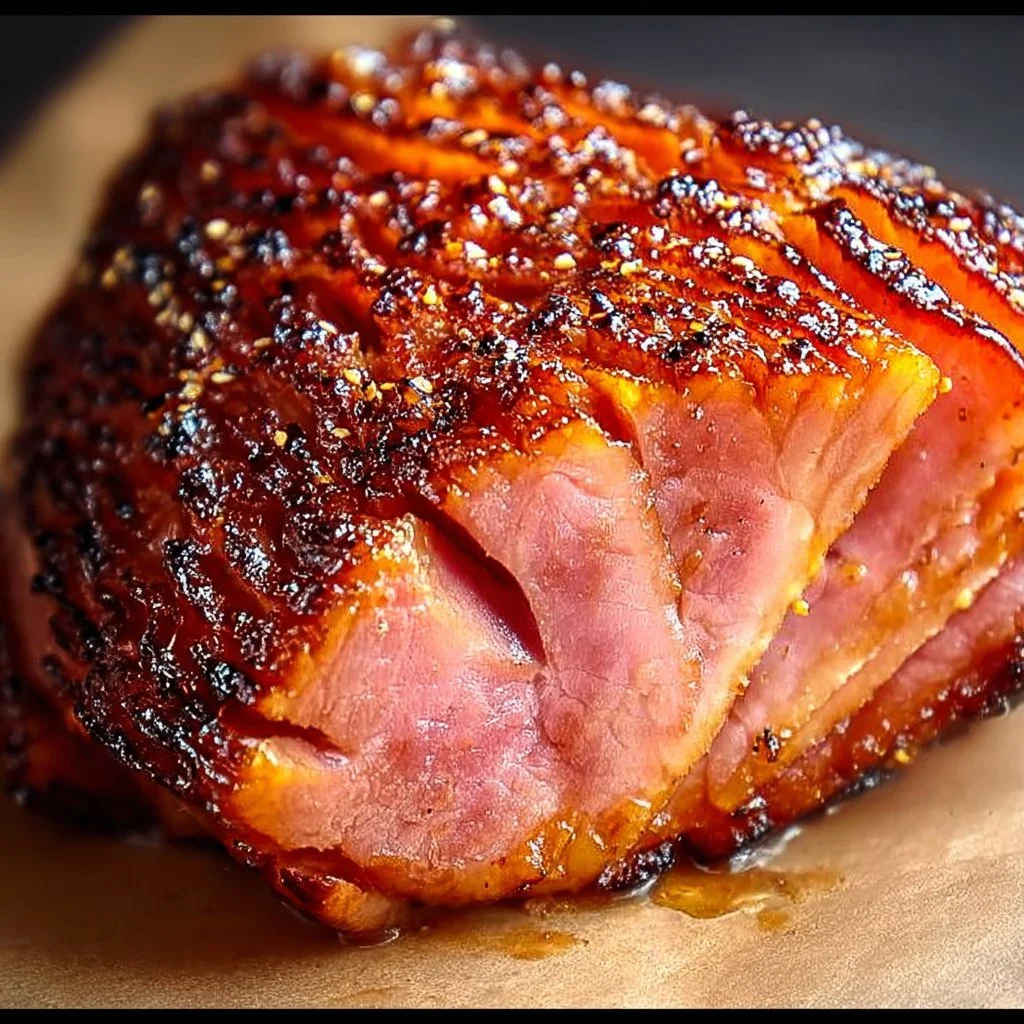Delicious honey glazed ham cooked to perfection for festive meals.