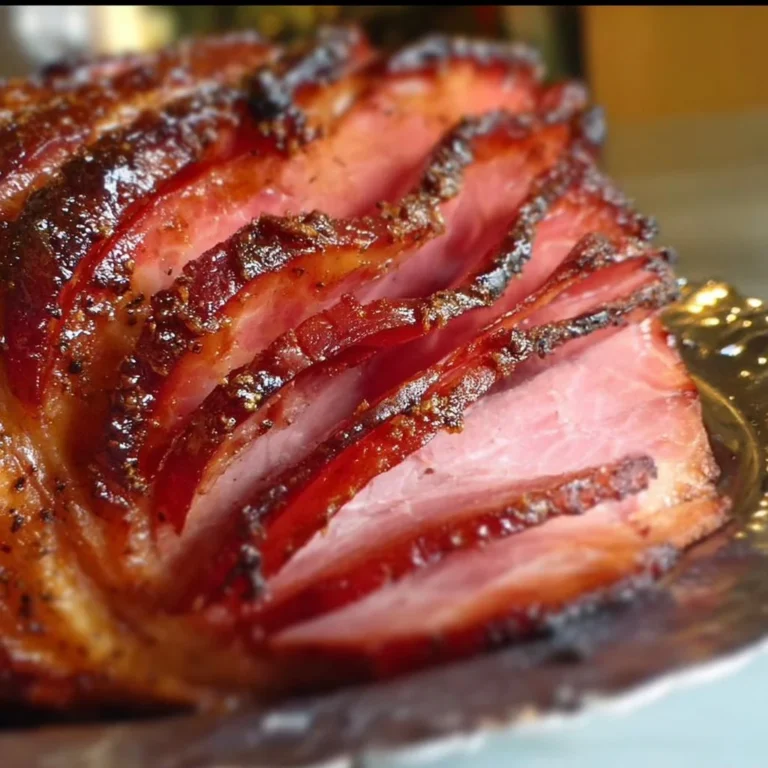 Deliciously glazed Honeybaked Ham served on a festive table