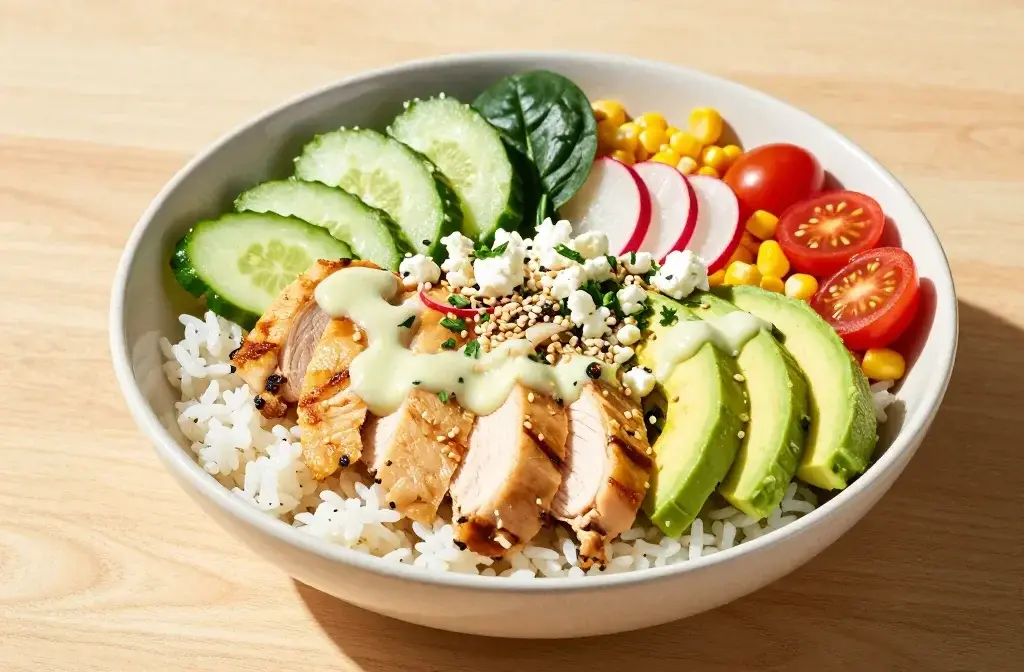 Spring Chicken and Avocado Rice Bowl: Sunshine in a Bowl