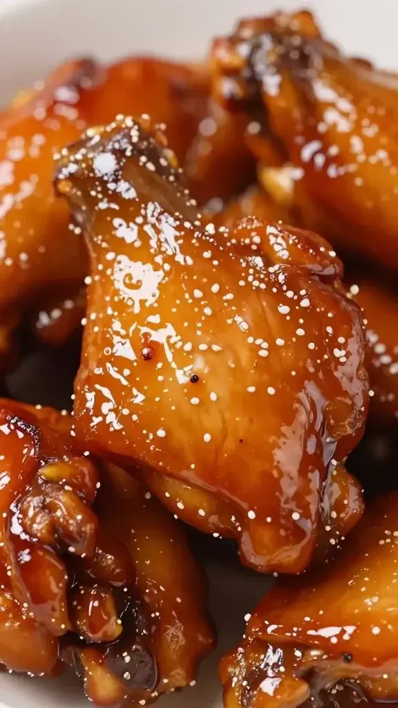 Closeup of glossy teriyaki chicken thigh glaze