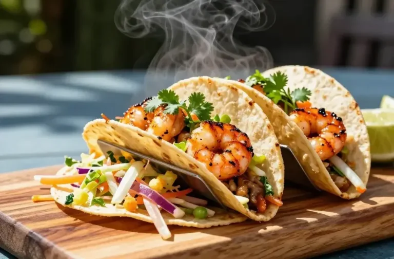 Grilled Shrimp Tacos with Fresh Spring Slaw: Summer Crunch in a Tortilla