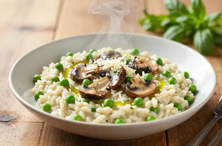 Creamy Spring Mushroom and Pea Risotto: a Weeknight Wow