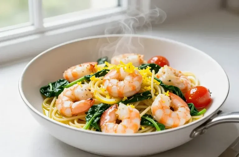 Spring Shrimp Pasta with Lemon and Spinach: Sunshine on a Plate