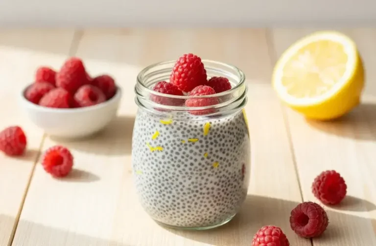 Lemon Raspberry Chia Breakfast Pudding: Sunshine in a Jar
