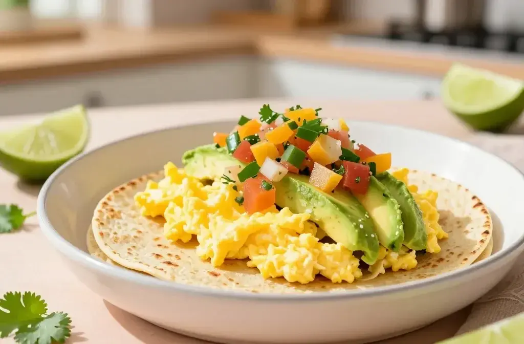 Spring Breakfast Tacos with Avocado and Eggs: a Bright Taco Morning