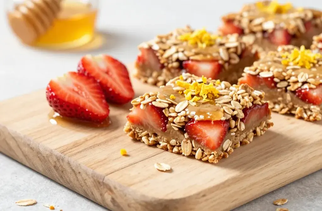 Strawberry Oatmeal Spring Breakfast Bars: Bright Bites