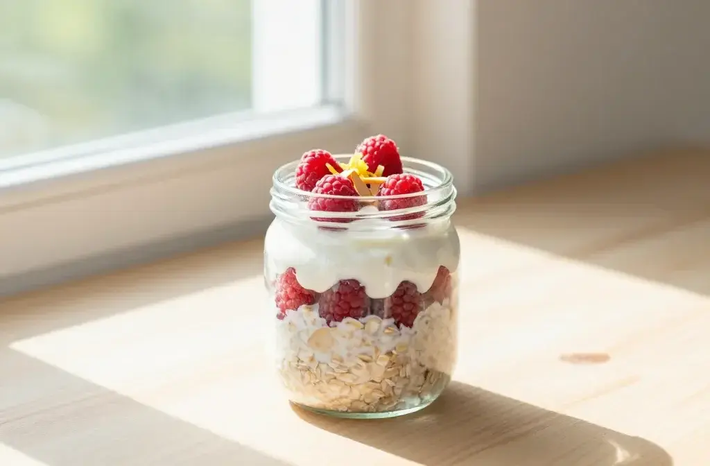 Raspberry Almond Overnight Oats for Spring: Sunshine in a Jar