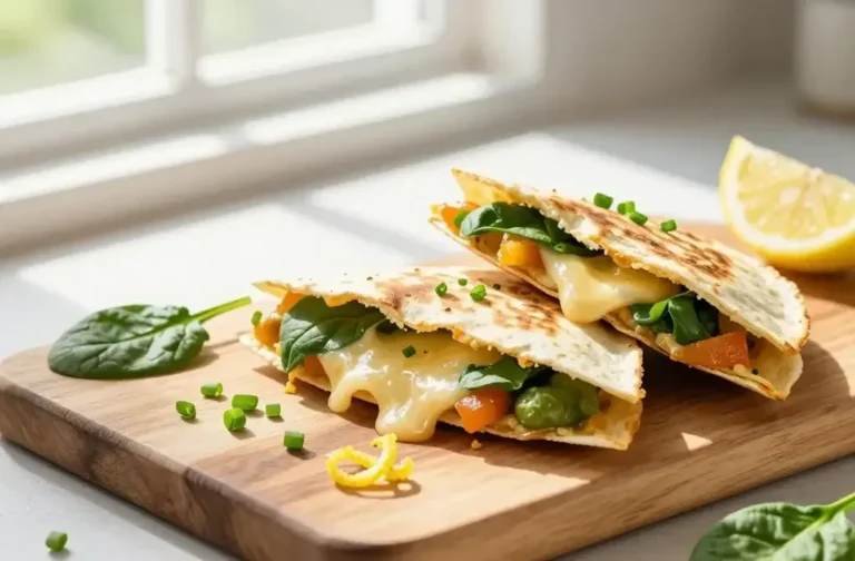 Spring Breakfast Quesadilla with Spinach and Cheese: Sunshine Start