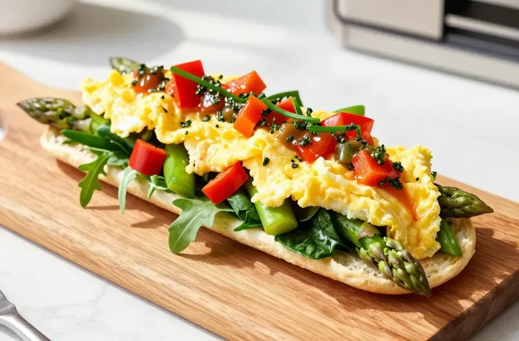 Spring Breakfast Burrito with Veggies and Eggs: Fresh Start Bites