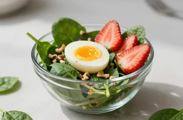 Strawberry Spinach Spring Breakfast Salad: Fresh Start