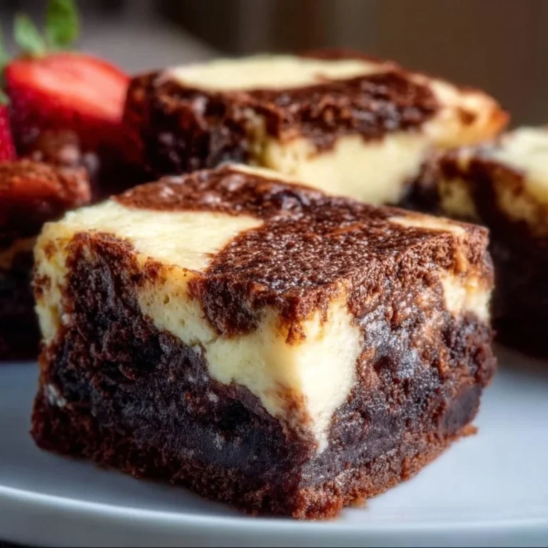 Delicious cheesecake brownies with a creamy topping and rich chocolate base.