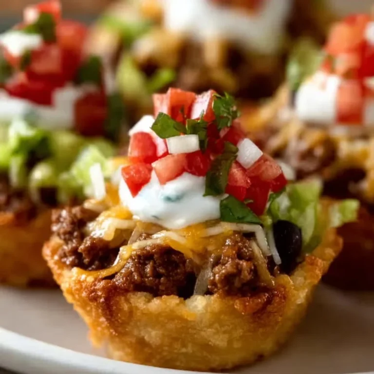 Platter of irresistible mini taco cupcakes topped with fresh ingredients