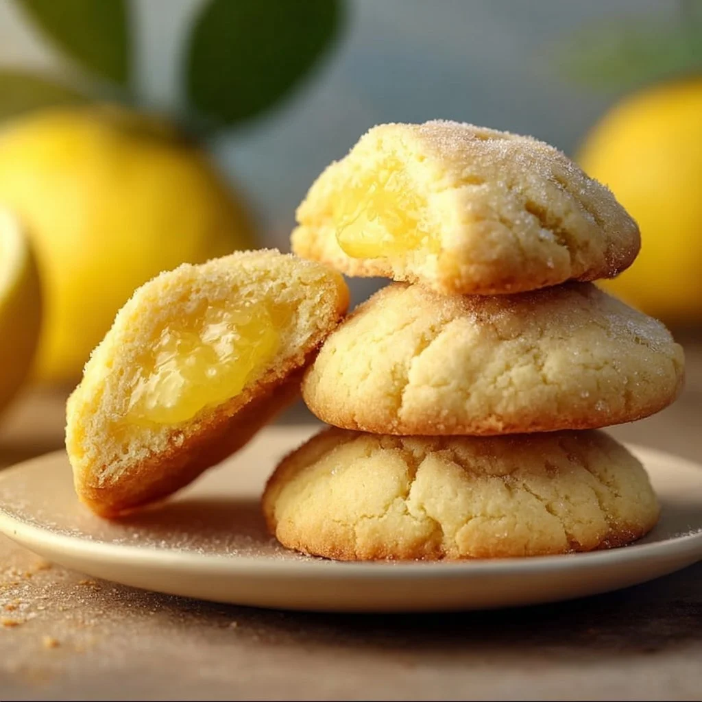 Irresistible stuffed lemon cookies with a zesty filling