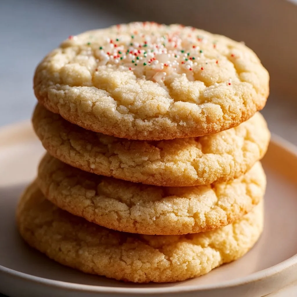 Irresistible soft and chewy galletas de azúcar cookies on a plate.