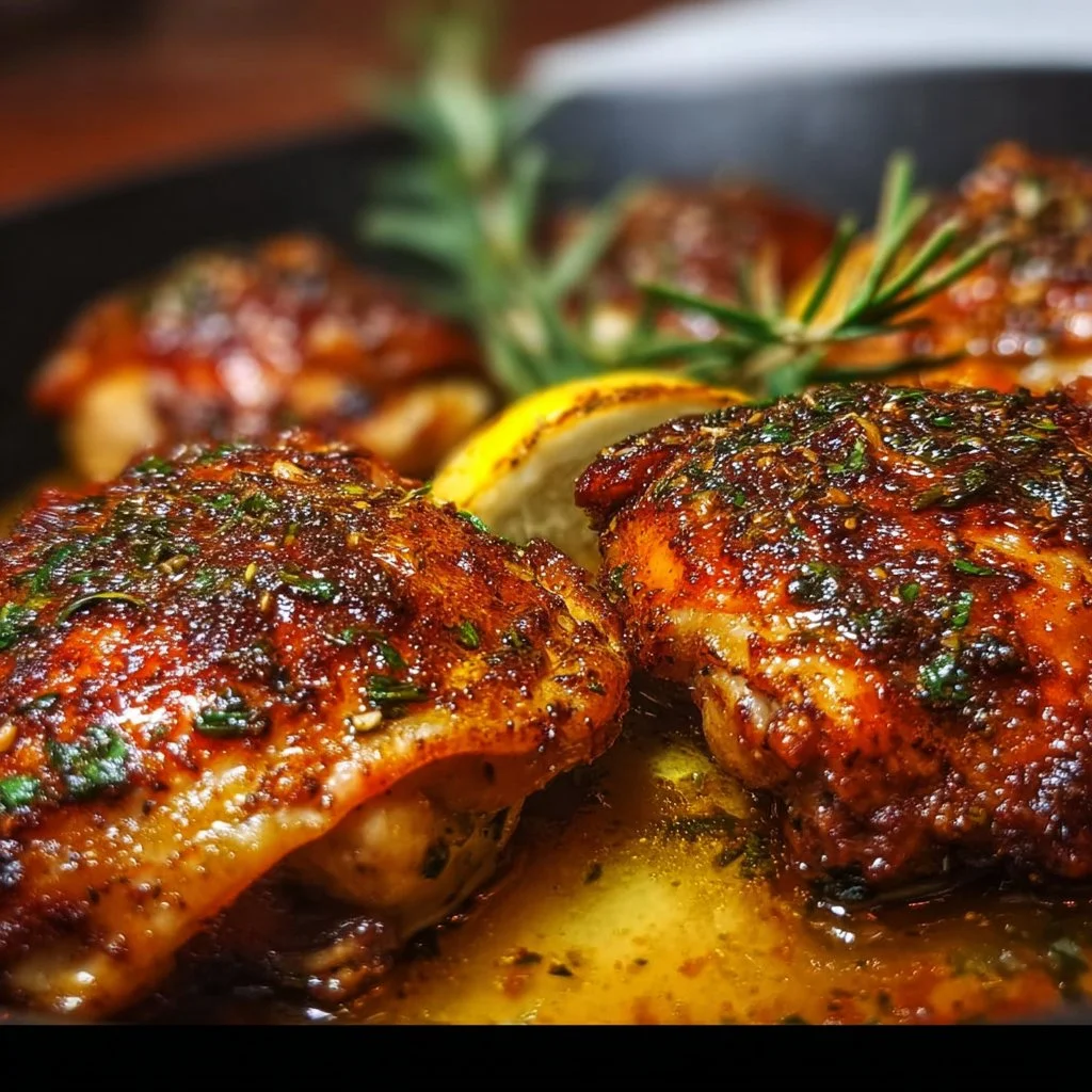 Lemon Paprika Roast Chicken Thighs