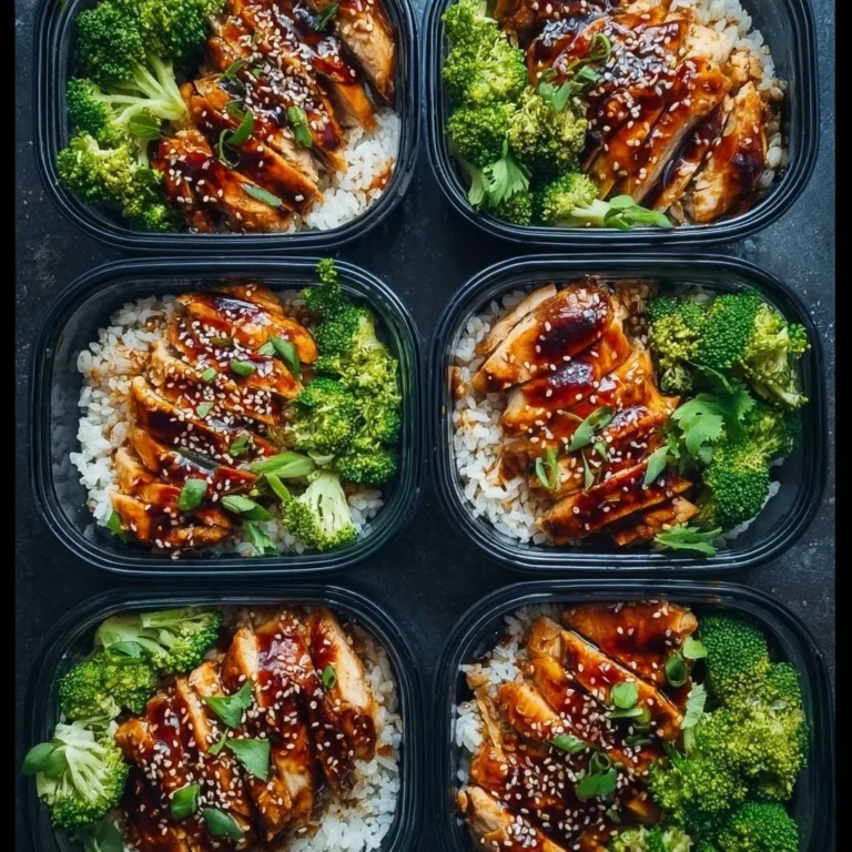 Meal Prep Teriyaki Chicken Bowls with vegetables and rice in a meal prep container
