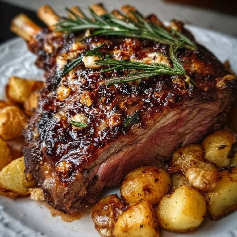 Perfectly roasted leg of lamb with garlic, showcasing crispy exterior and juicy interior.