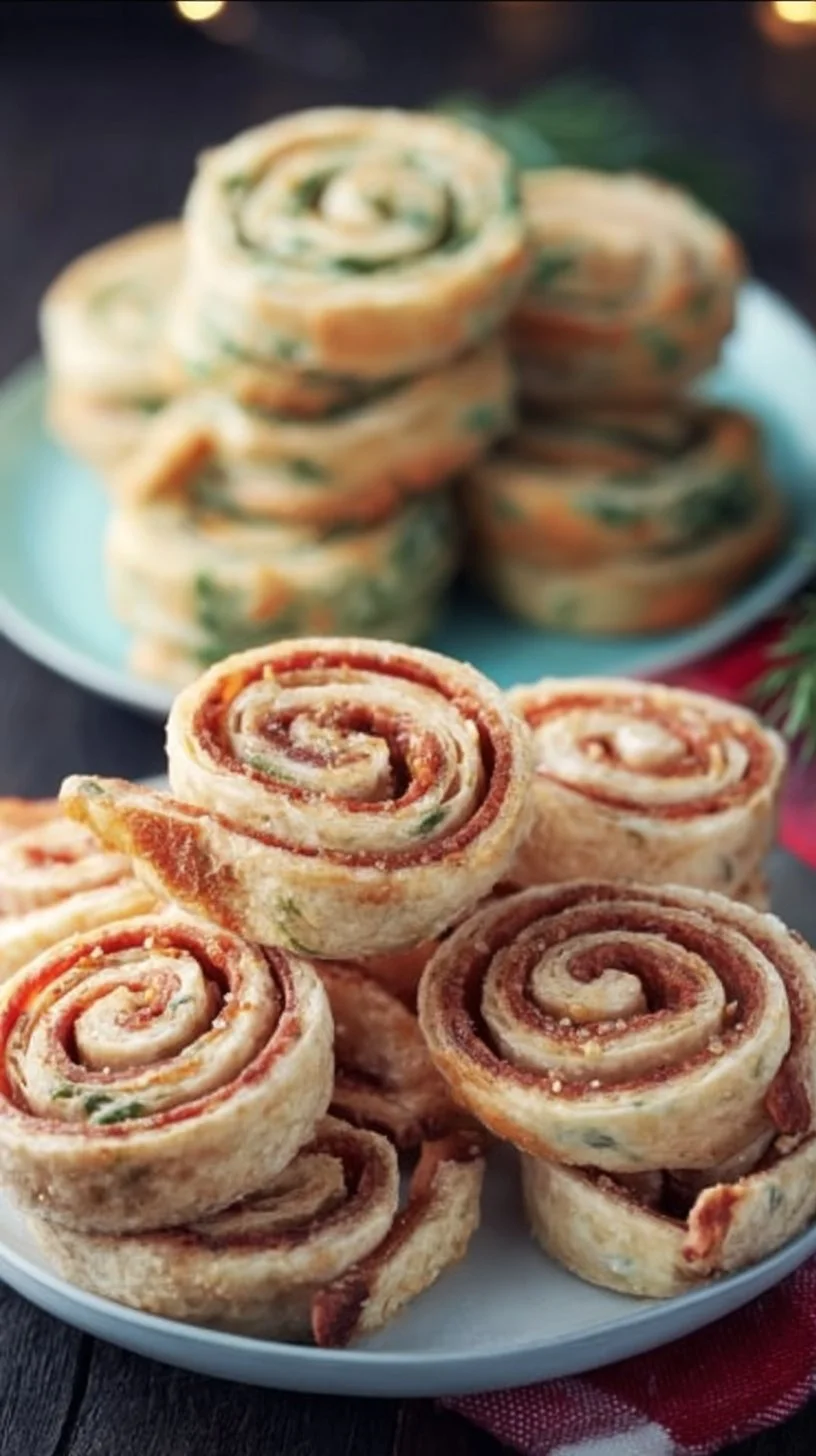 Colorful Pinwheel Snacks arranged on a platter, perfect for gatherings and events.