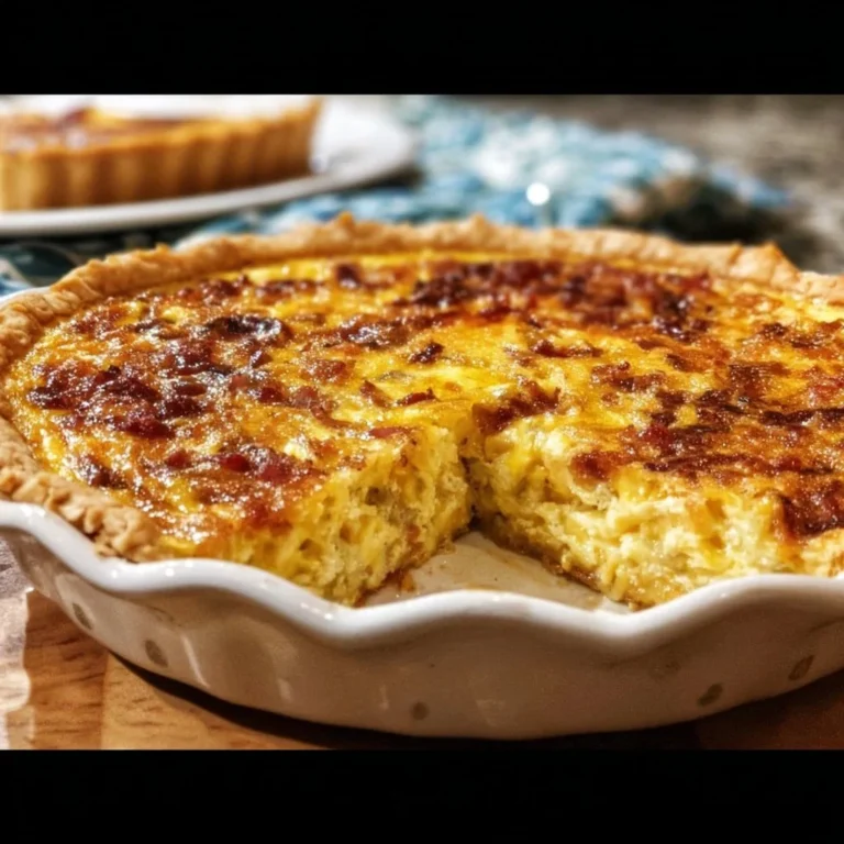 Delicious Pioneer Woman Cowboy Quiche served with fresh herbs on a rustic table